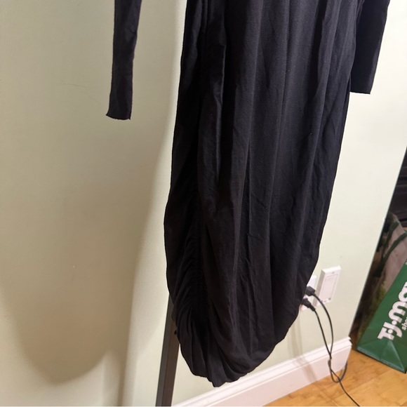 Good American Ruched Midi Dress in Black Size 1 NEW - Picture 13 of 15